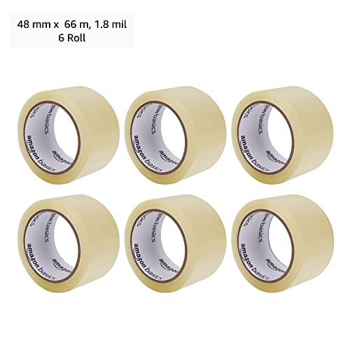 Amazon Basics Shipping Packing Tape for Moving and Sealing Boxes, Clear, 1.9 in x 60.3 yards, 1.8mil Thickness, 6 Rolls - image 4