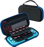 Picture of ButterFox Slim Carrying Case for Nintendo Switch Lite with 19 Game and 2 Micro SD Card Holders, Storage for Switch Lite Accessories (Black Blue)