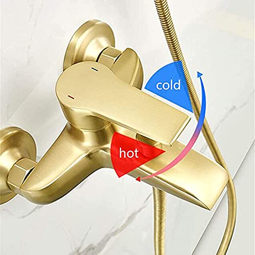 Ensemble de robinets de douche or brossé pour baignoire familiale