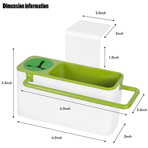 Ceretia Sponge Holder For Kitchen Sink, 3-In-1 Sink Caddy With Suction Cups Or Hanging 2 Installation Ways, Kitchen Sink Organizer For Sponge, Dish Brush And Dish Towel #TOP1