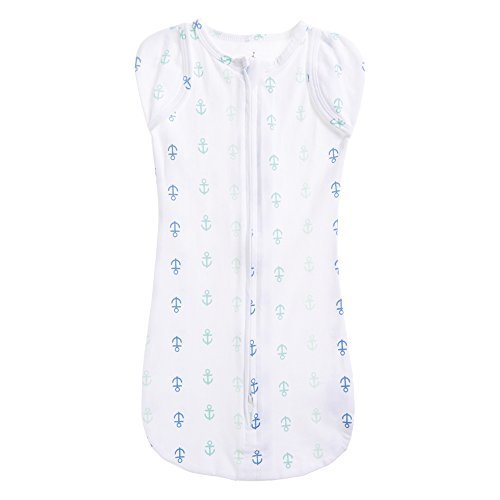 aden by aden + anais Snug Swaddle, 100% Cotton, Single, Newborn, 5-12 lbs 0–3 Months, Anchors