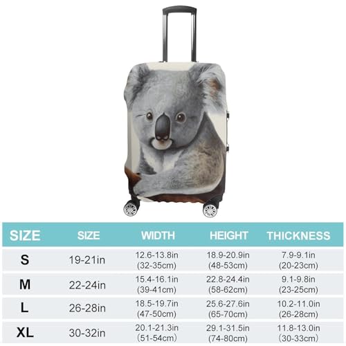 Koala And Butterfly Printed Luggage Cover Protector, Fits 18-32 Inch Luggage2