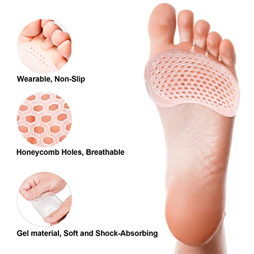 Metatarsal Pads Women Men 6 Pack, Reusable Gel Ball Of Foot Cushion For Women High Heels, Foot Pads For Pain Relief For Shoes Pads, Bunion Forefoot Pads, Foot Cushion For Ball Of Feet #TOP2