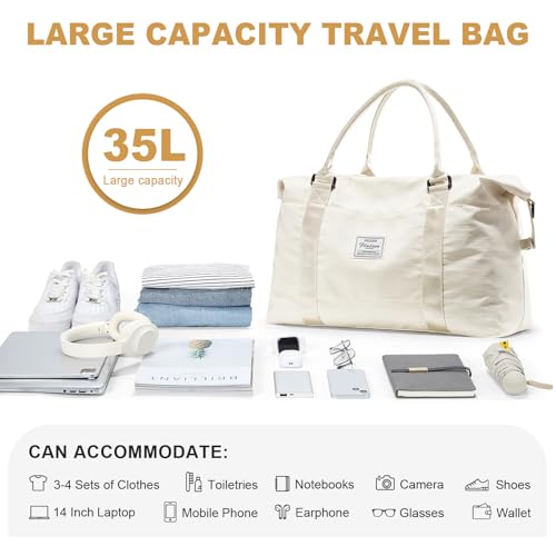 Travel Duffel Bag,Sports Tote Gym Bag,Shoulder Weekender Overnight Bag for Women - Thumbnail 3