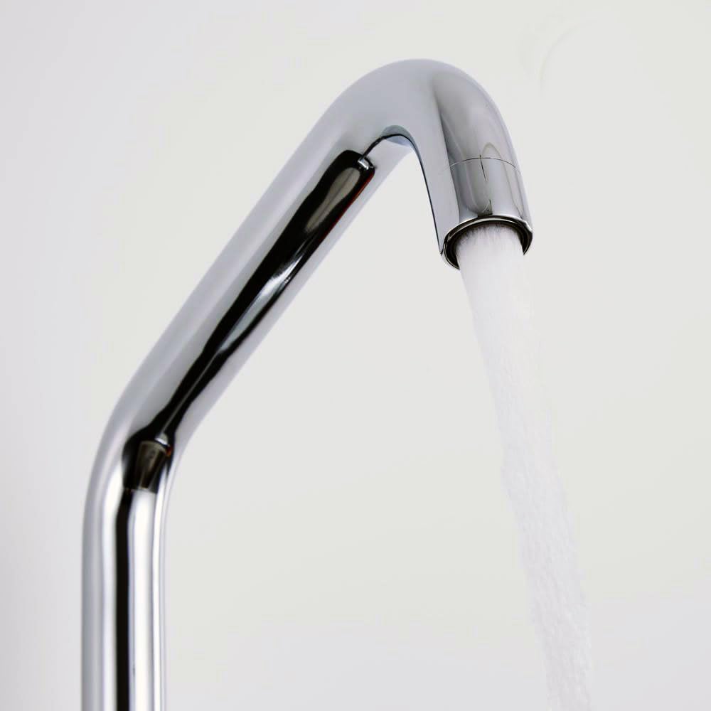 Kibath L483561 Grifo Monomando de Cocina ABATIBLE 180º de caño Alto y orientable, para fregaderos con Poco Espacio o Ventanas Cerca. Fabricado en latón Acabados en Cromo Brillo. Repuestos garantizados