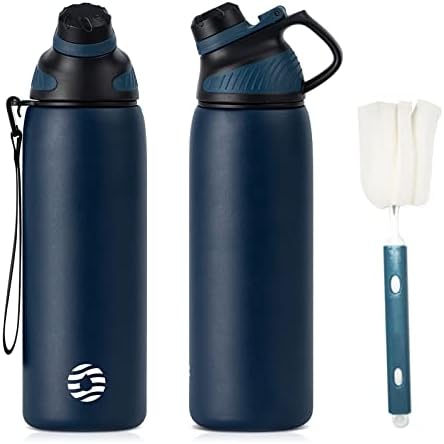 Fjbottle Edelstahl Trinkflasche Sport mit Magnetischem Deckel 1L, 800ml, 600ml, 400ml BPA-Frei Auslaufsichere Kinder Flasche - Kohlensäure geeignet 1500ML Wasserflasche Thermo für