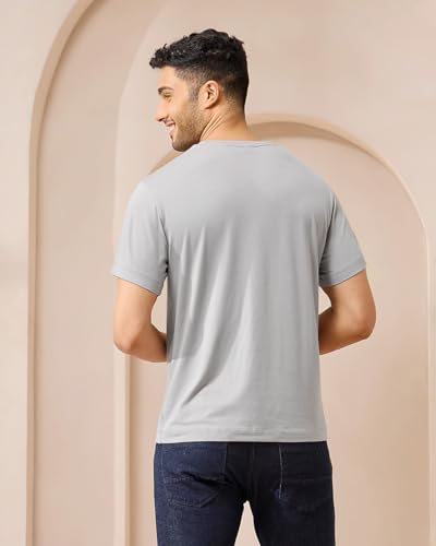 Image of Wellbi Bamboo Men's Tshirt - Ultra-Soft, Breathable & Sustainable | Premium Cotton Blend for Supreme Comfort | Stylish & Eco-Friendly T-Shirt for Men | Tshirt Men Cotton
