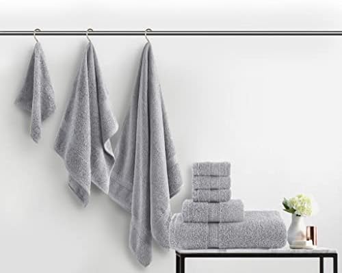 ARI Traders Luxury Egyptian Cotton Towels (8-Piece Set) Soft, Absorbent Comfort Plush Hotel Quality Sheet 4 Face 2 Hand 2 Bath Towel Men, Women, Kids Machine Washable-650 GSM-Grey