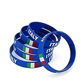 Visxcnu 5 Stück Italien Flagge Silikon Armband 20cm Sportarmband für Marathon Fußballparty Fanmeile Bar Dekoration Sportveranstaltungen Fan Geschenke Set Blau