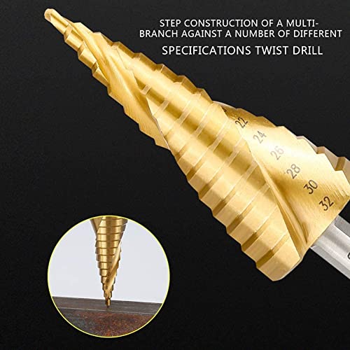 Noosverl Hss Spiral Step Drill Bits for Metal, 4PCS Steel Drill Bits 4mm to 32mm - Image 2