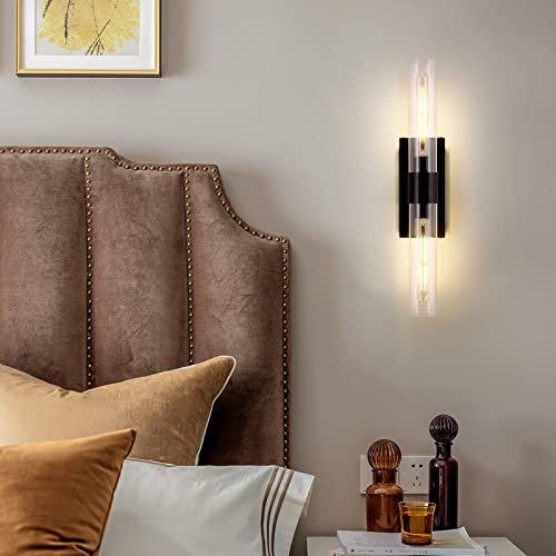 Black Wall Sconces Set Of Two, Bathroom Vanity Wall Sconces, 22.8" Sconces Wall Lighting, 2-Light Wall Mounted Sconces, Indoor Wall Sconces For Bathroom, Living Room, Bedroom, Vanity, Staircase - Image 7