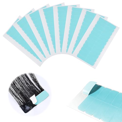 96 Piezas Cinta de Extensión de Pelo,Adhesivas para Tape Extensiones,Doble Cara Invisible Ultrarresistente Reemplazo Tape Adhesivas para extensiones de pelo,4 x 0,8 cm,8 hojas