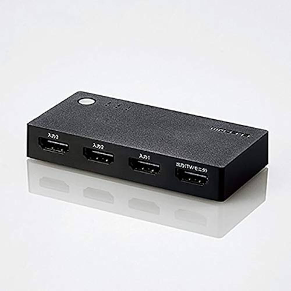 エレコム HDMI 切替器 3入力 1出力  HDMIケーブル付属(1本) ブラッ ELECOM エレコム HDMI切替器 3入力1出力 HDMI 切替器 HDMI