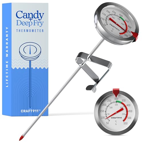 Comparison: Best Thermometer For Deep Frying 6 CRAFT911 Candy Thermometer with Pot Clip - Deep Fry Oil Thermometer for Frying and Candle Making