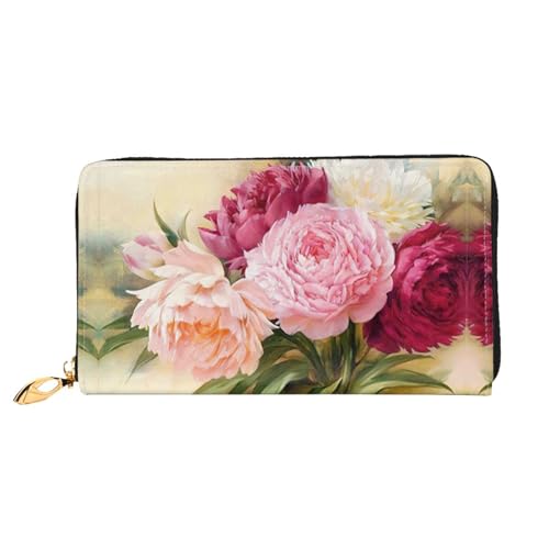 Pochette de voyage en cuir pivoine : le grand portefeuille zippé femme pour s'évader