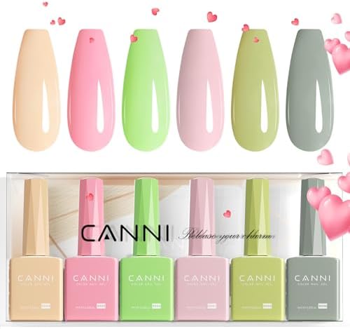 CANNI Vernis à Ongles Gel Semi Permanent 6 Couleur UV Nail Polish...