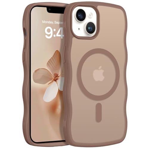 Coque Magsafe iPhone 13 et 14 silicone mat effet titane désert BENTOBEN chic