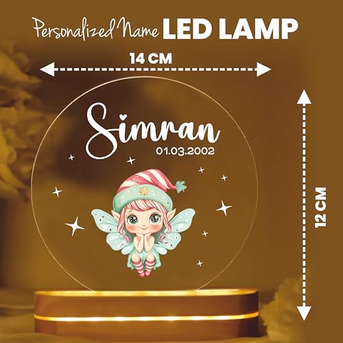 Image of PRINTHUA Plastic Personalized LED Night Table Lamp with Custom Name,Unique Gift for Women,Men,Kids,Girlfriend,Boyfriend,Husband,Wife|Perfect for Birthdays,& Special Occasions (Cute Doll),Multicolour