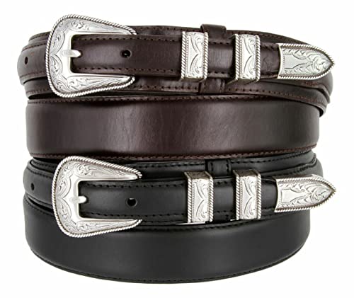 Image of Belts.com Western Buckle Belt Oil Tanned Genuine Leather Ranger Belt 1-3 /8 inch(35mm) Taper to 3 /4 inch(19mm) Wide-Multiple choices