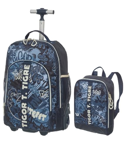 Kit Mochila Rodinha Tubo Lancheira Costas Tigor T Tigre Lovit Street Pacific