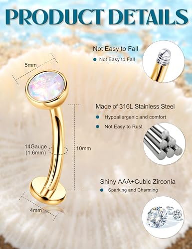 LOLIAS Silver/Gold Plated Belly Button Rings Surgical Stainless Steel Belly Rings CZ Clicker Belly Button Piercings for Women Navel Piercings Pack,Silver/Gold2