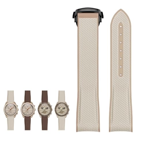 Bracelet montre premium en caoutchouc silicone 20mm à intégration boîtier incurvé