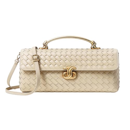 Image of BaiYouDa Evening Woven Clutch Purse Women Trendy Casual Satchel Handbag Vegan Leather Shoulder Bags