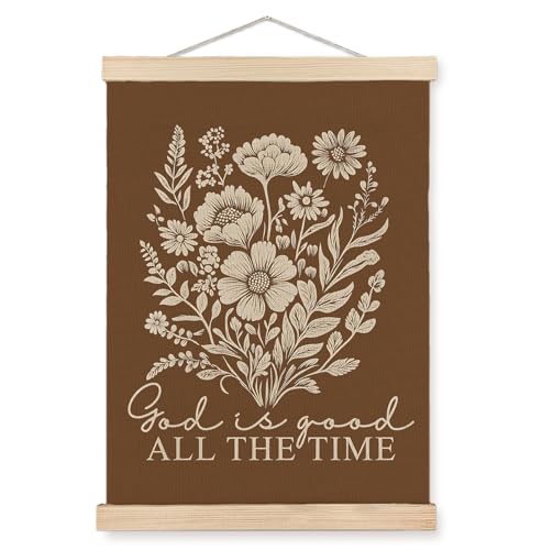 SPBL&L Boho Floral Christian Wall Art, God is Good Poster