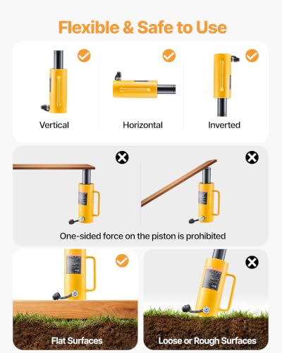 Image of VEVOR 20T 4Inch Hydraulic Cylinder Jack Hollow Single Acting Hydraulic Ram Cylinder 100mm Hydraulic Lifting Cylinders (20T 4Inch Hollow)