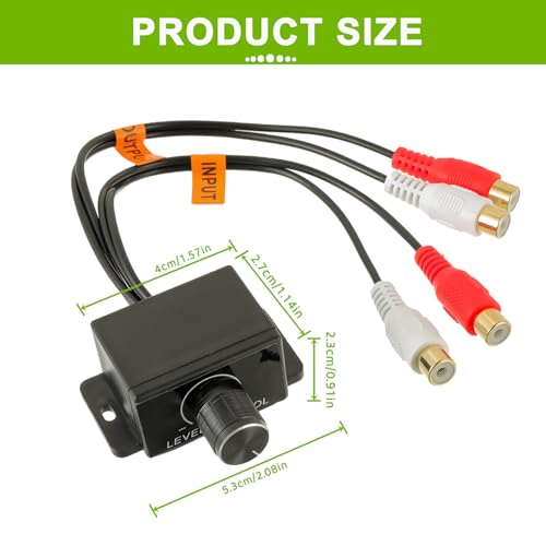 image for JAMHER Universal Car RCA Amplifier Level Controller Car RCA Audio Bass