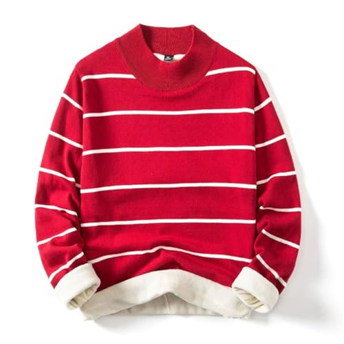 Men's Striped Knitted Sweater Pullover Casual Round Neck Long Sleeve Cotton Knit Sweater2