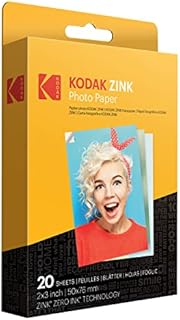 Kodak 2"x3" Premium Zink Photo Paper (20 Sheets) Compatible with Kodak Smile, Kodak Step, PRINTOMATIC