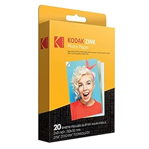 Kodak 2″x3″ Premium Zink Photo Paper (20 Sheets) Compatible with Kodak Smile, Kodak Step, PRINTOMATIC