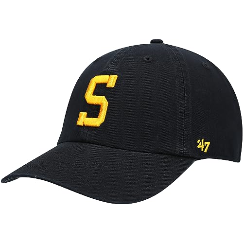 Pittsburgh Steelers "S" Logo 47 Brand Clean Up Strapback Black NFL Adjustable Hat