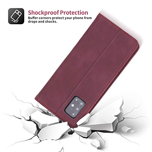 Celular Capa Samsung Galaxy A71 5G Case Flip Kickstand Suporte para 5 Cartões Carteira de Couro de D
