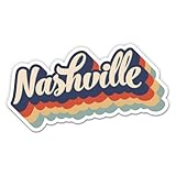 Squiddy Nashville Tennessee Layered Retro Style - Vinyl Sticker for Car, Laptop, Notebook (5' Wide)