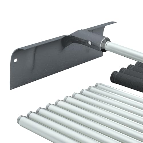 Aglaiprty Roof Snow Rakes - 2-16 FT Extendable, 15.7" Alloy Steel Head, Anti-Slip Rubber Grip