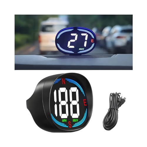 CGEAMDY Auto HUD Head-up Display LED-Projektor, GPS Geschwindigkeitsmesser Kilometerzähler, KMH & MPH Kompass Richtung Digitaler Tachometer mit Übergeschwindigkeitsalarm CGEAMDY Auto HUD Head-up Display LED-Projektor, GPS Geschwindigkeitsmesser Kilometerzähler, KMH & MPH Kompass Richtung Digitaler Tachometer mit Übergeschwindigkeitsalarm