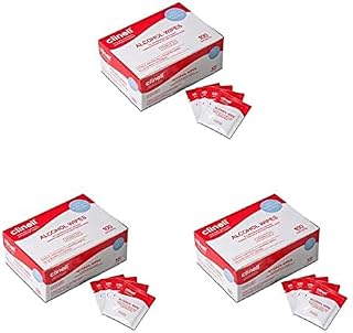 Clinell Alcohol Wipes - Sterile, Individually Wrapped Wipes for Disinfection - Saturated With 70% Alcohol - Use on Skin or Medical Devices - Dermatologically Tested - 100 Individual Wipes (Pack of 3)