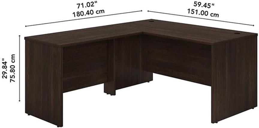 Bush Business Furniture Studio C 60W x 24D Credenza Desk in Modern Hickory, Computer Table for Home or Professional Office
