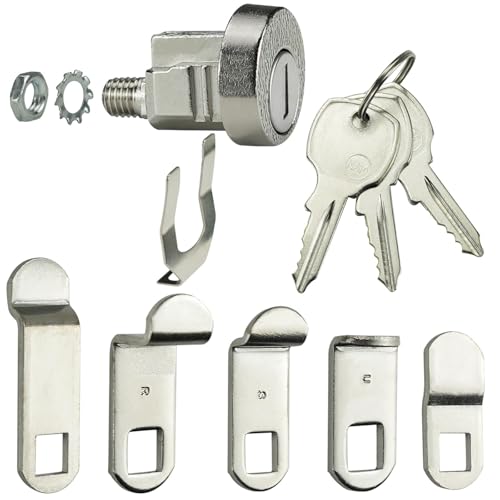 1-Pack Mailbox Lock and Key L-1172C COMP-X National Mailbox Lock C9100 Mailbox Key Lock with 3 Keys 5 Shaped Locking Plates Clockwise
