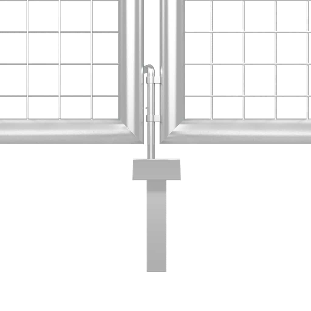 Puerta de jardín de acero 400 x 150 cm color plata