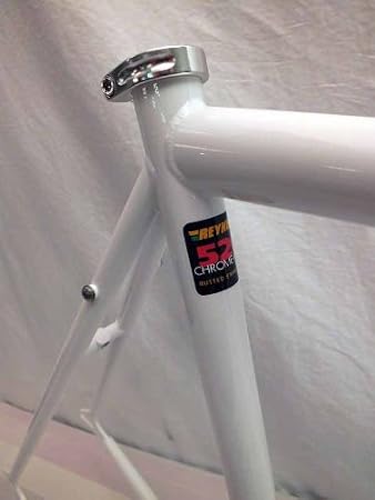 Unbranded Kilo TT Stripper Track Single Speed Frame & Fork Reynolds Cro Moly Steel (White Splash, 60cm)