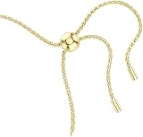 Swarovski Bracelet Tennis de la collection Matrix, avec une alternance de petits et moyens cristaux incolores de taille ronde, fermoir boule coulissante, placage de ton or - 3