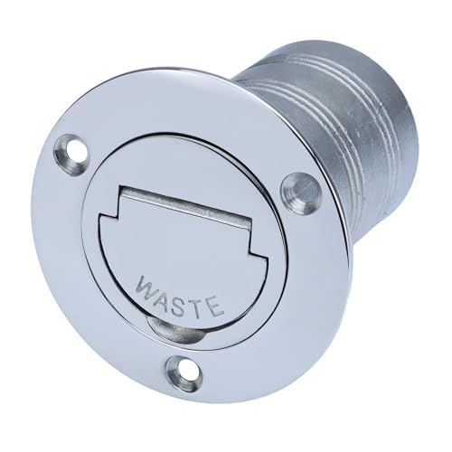 Pvrud 2" Marine Deck Fill/Filler - Waste Boat Tank Filler with Keyless Cap & Screws, Polished Finish 316 Stainless Steel Hardware - for Yacht, Caravan