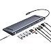 Produktbild HXPH 12 Ports Docking Station USB C Hub Triple-Display USB C Adapter mit DUAL 4K-HDMI,VGA,Type C PD, 4 USB Ports,Gigablit Ethernet RJ45, SD/TF Kartenleser für MacBook Pro/Air und Mehr Typ C Geräte