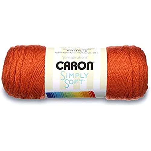 Caron Simply Soft Acrylic Aran Knitting Wool Yarn 170g - 9765 Pumpkin