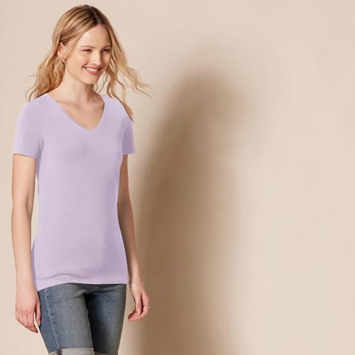 Image of Amazon Essentials Women's Regular-Fit Short-Sleeve V-Neck T-Shirt, Multipacks
