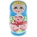 Homyl 5pcs Matryoshka Poupées Gigognes Russes Babushka Classique en Bois Cadeau Jouet - Bleu