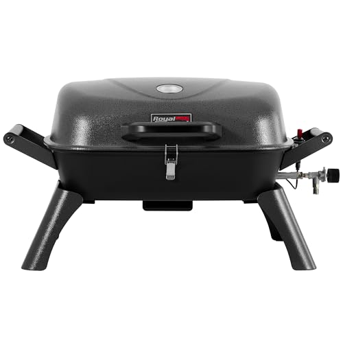 Royal Gourmert Barbecue à gaz Portable de 3,5 KW, Barbecue de Table à gaz avec poignées et Pieds rabattables, Barbecue de Camping pour Le Jardin ou la...